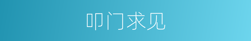 叩门求见的同义词