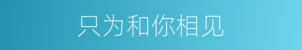 只为和你相见的同义词