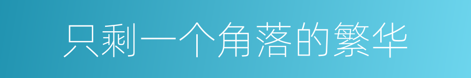 只剩一个角落的繁华的同义词