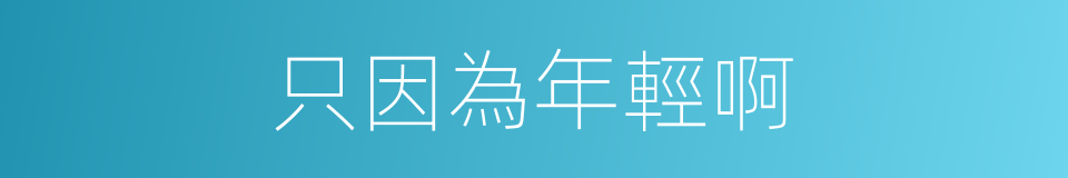 只因為年輕啊的同義詞