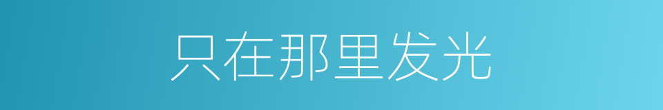 只在那里发光的同义词