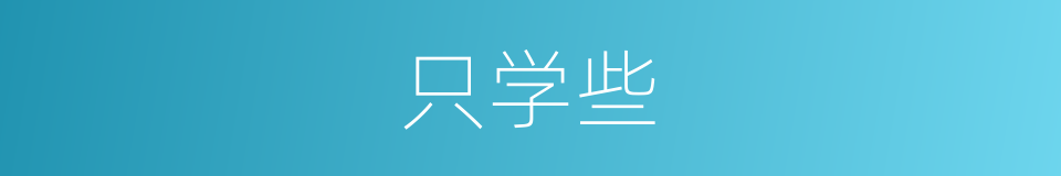 只学些的同义词