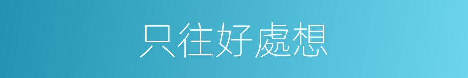 只往好處想的同義詞