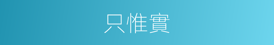 只惟實的同義詞