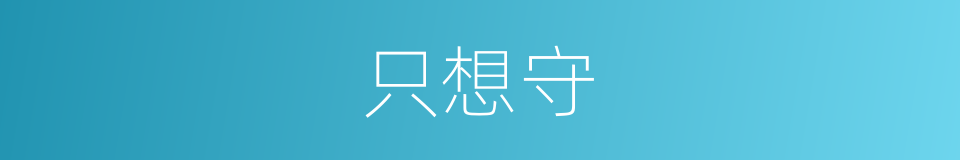 只想守的同义词