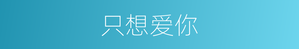 只想爱你的同义词