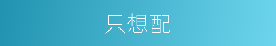 只想配的同义词