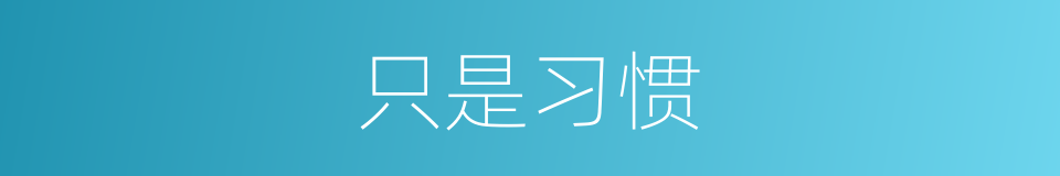 只是习惯的同义词