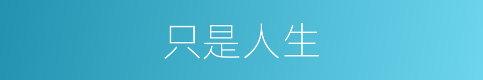 只是人生的同义词