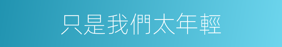 只是我們太年輕的同義詞