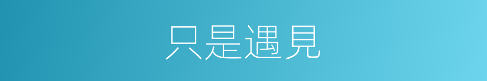 只是遇見的同義詞