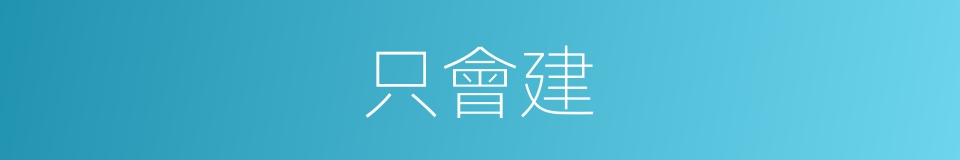 只會建的同義詞