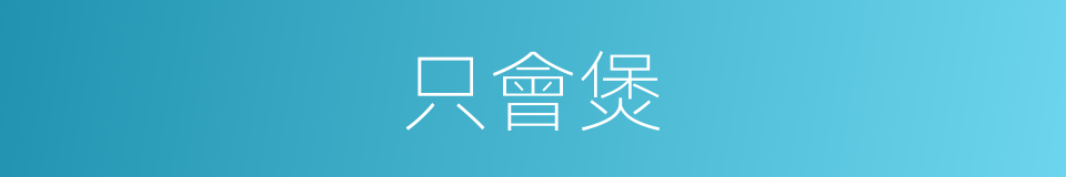 只會煲的同義詞