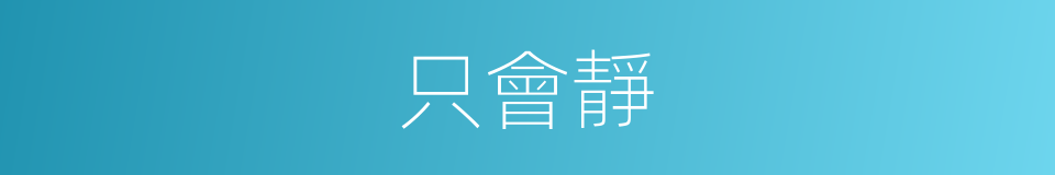 只會靜的同義詞