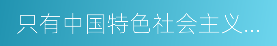 只有中国特色社会主义才能发展中国的同义词