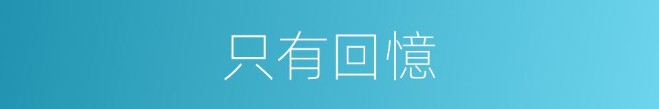 只有回憶的同義詞