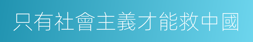 只有社會主義才能救中國的同義詞