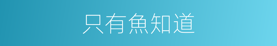 只有魚知道的同義詞