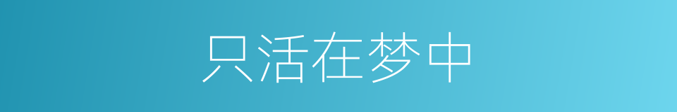 只活在梦中的同义词