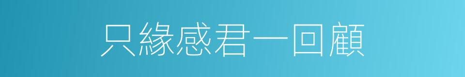只緣感君一回顧的同義詞
