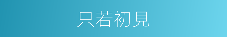 只若初見的同義詞