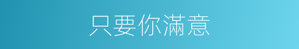 只要你滿意的同義詞