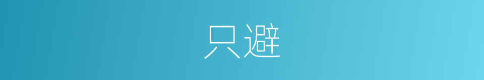 只避的同义词