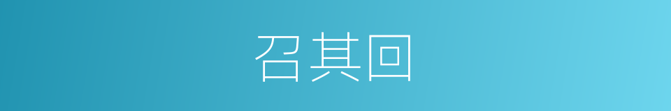 召其回的同义词