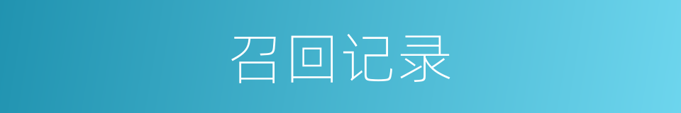 召回记录的同义词