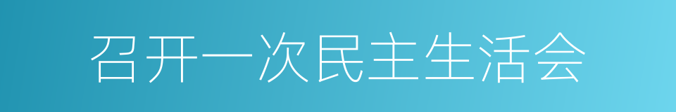 召开一次民主生活会的同义词
