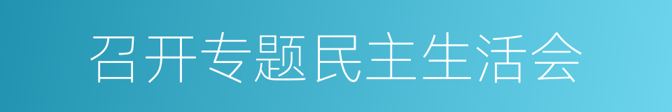 召开专题民主生活会的同义词