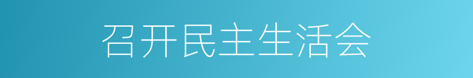 召开民主生活会的同义词