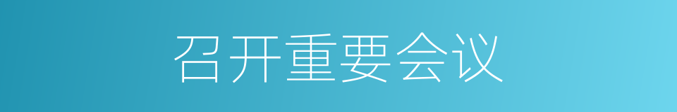 召开重要会议的同义词