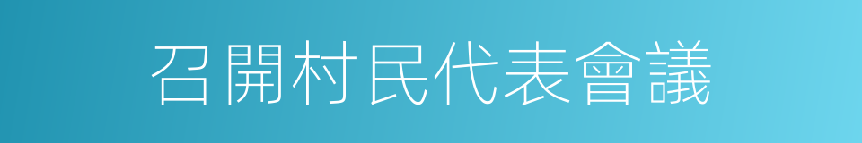 召開村民代表會議的同義詞