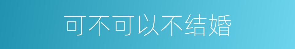可不可以不结婚的同义词