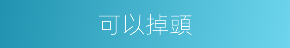 可以掉頭的意思