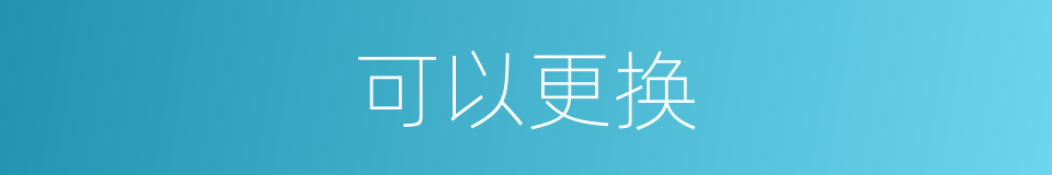 可以更换的意思