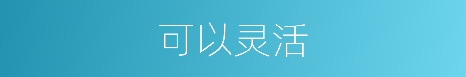 可以灵活的意思