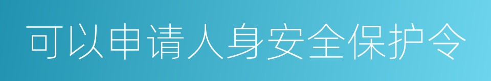 可以申请人身安全保护令的同义词