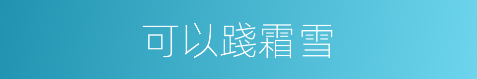 可以踐霜雪的同義詞