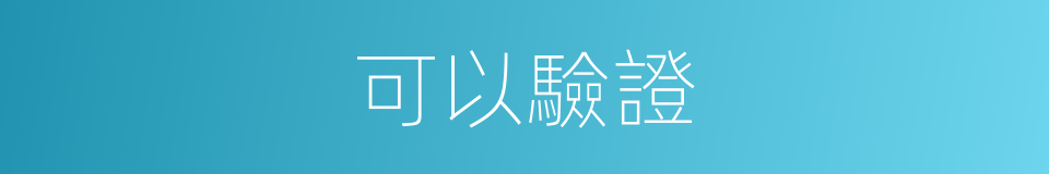 可以驗證的意思