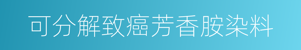 可分解致癌芳香胺染料的同义词