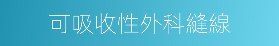 可吸收性外科縫線的同義詞