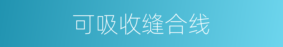 可吸收缝合线的同义词