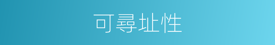 可尋址性的同義詞