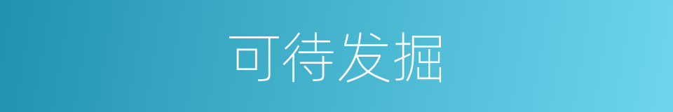 可待发掘的意思