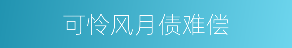 可怜风月债难偿的同义词