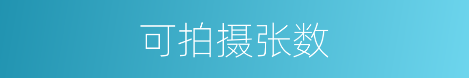 可拍摄张数的同义词