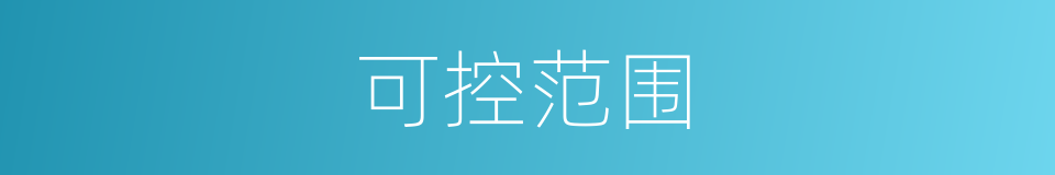 可控范围的同义词