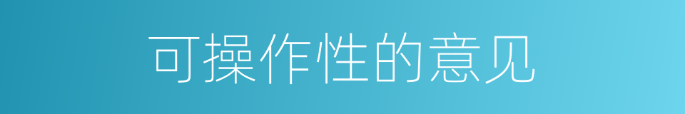可操作性的意见的同义词